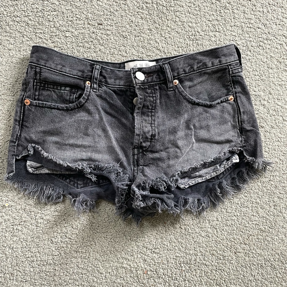 Free People We The Free Black Jean Shorts